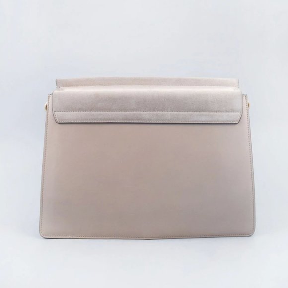 CHLOE LIGHT GREY LEATHER/SUEDE FAYE MEDIUM SHOULDE - Picture 2 of 11